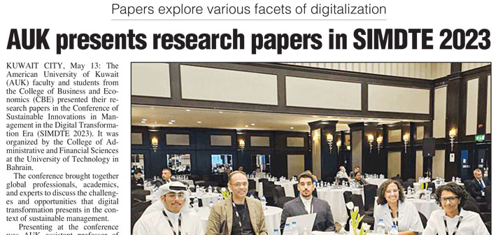 AUK Faculty and Students Present Research Papers in SIMDTE 2023 Conference