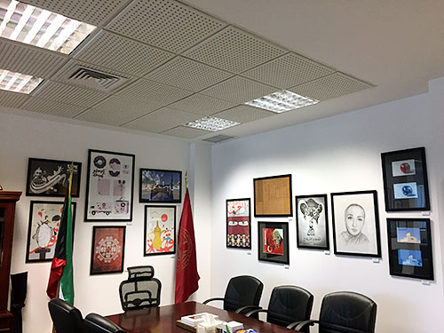 Auk students display their artwork at the presidents art exhibition