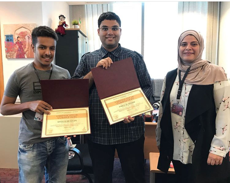 Auk library hosts students from dasman bilingual school for a voluntary work experience