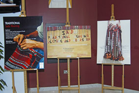 Bedouin sadu weaving lecture workshop and poster exhibit at the american university of kuwait