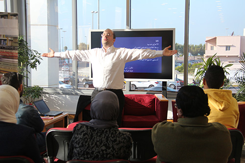 Auk library holds a poetry reading and book signing for yousef nayef