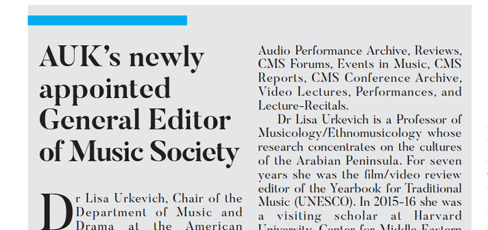AUK Professor Lisa Urkevich Appointed General Editor