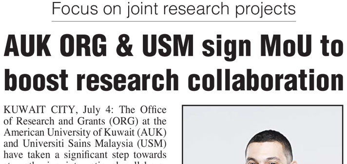 AUK ORG and USM Forge Research Partnership with Memorandum of Understanding