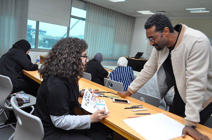 The auk art  graphic design department hosts khalid al-baih