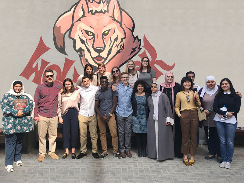 Boston college students visit auk