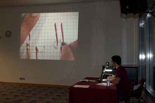 Auk arabic literature club organizes calligraphy workshop by jassim al-nasrallah