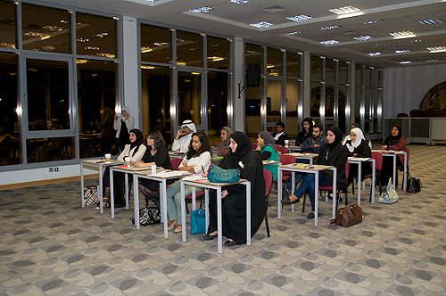 Auk arabic literature club organizes calligraphy workshop by jassim al-nasrallah
