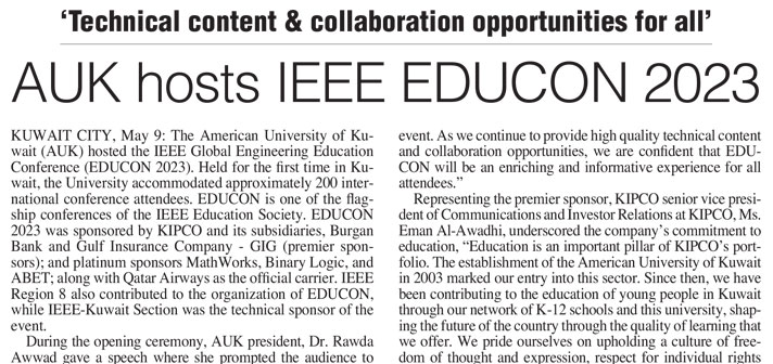 AUK Host IEEE EDUCON Conference