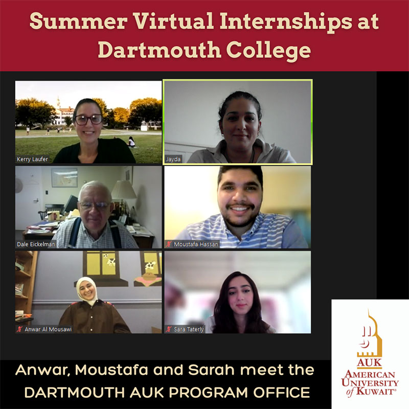 AUK in Collaboration with Dartmouth College Introduce Virtual International Internships